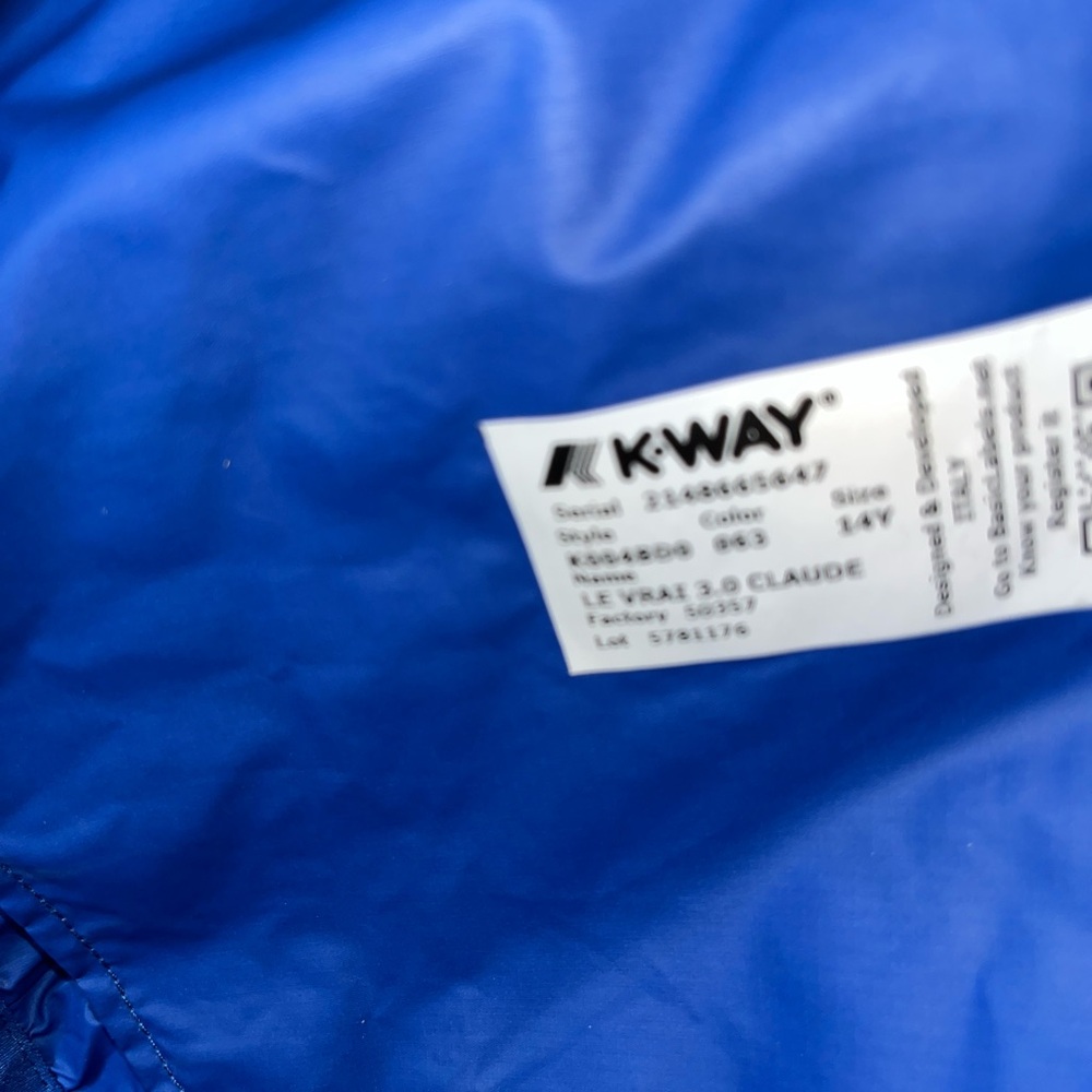 K-Way Royal Blue Lightweight Jacket - Picture 8 of 8